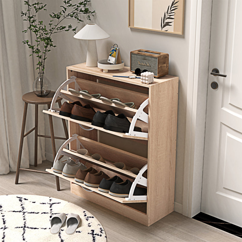 Armoire à chaussures en bois pour entrée