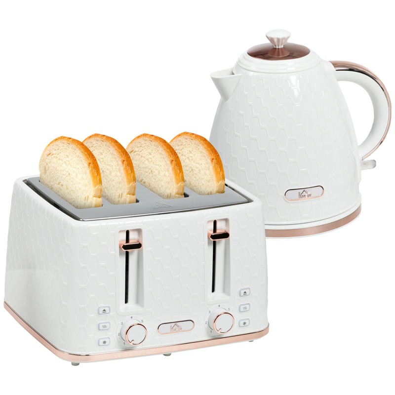 Kettle and Toaster Set, White