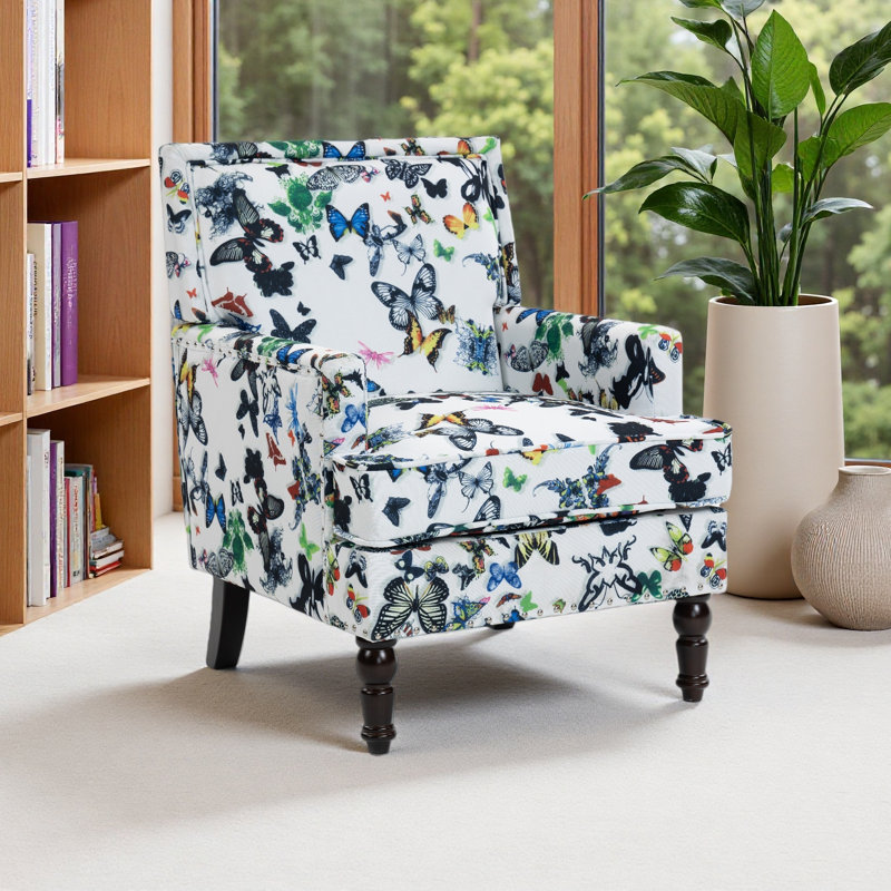 Chaise d'appoint rembourrée, fauteuil rétro et garniture cloutée pour le salon