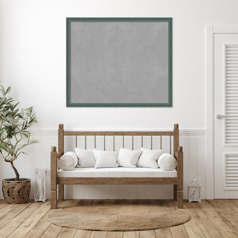 Tableau magnétique encadré gris sarcelle recyclé, 43" H x 51" W