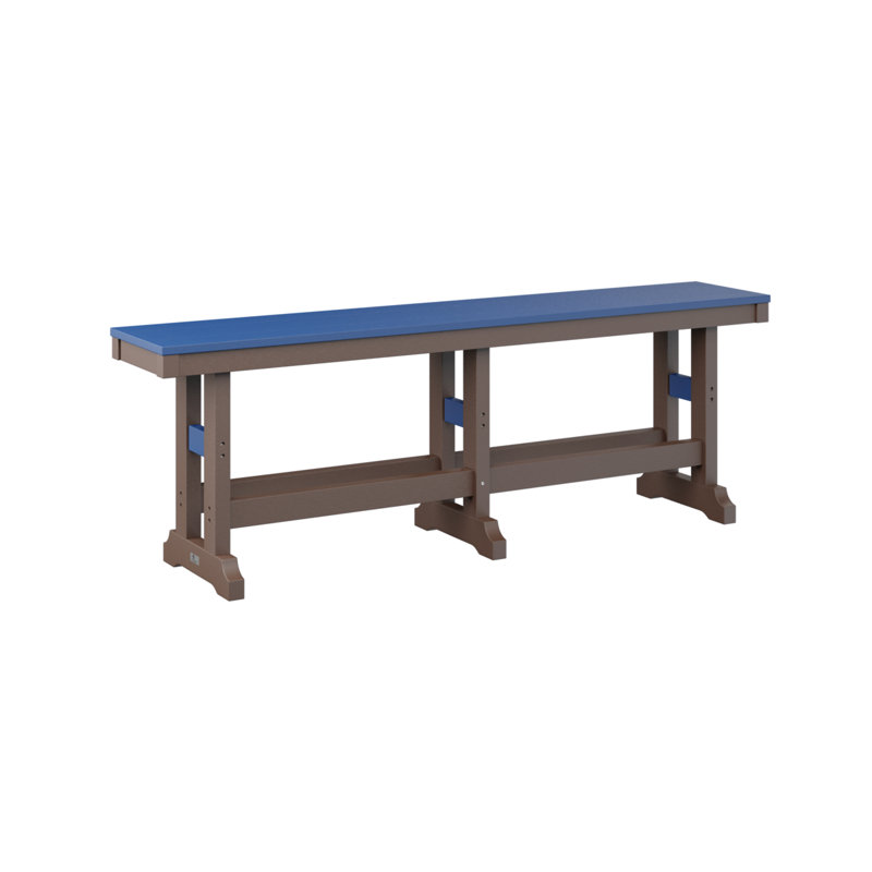 Banc de jardin 66 po Berlin Gardens, Pacific Blue/Chocolate Brown, 18" H x 12.5" W x 66" D