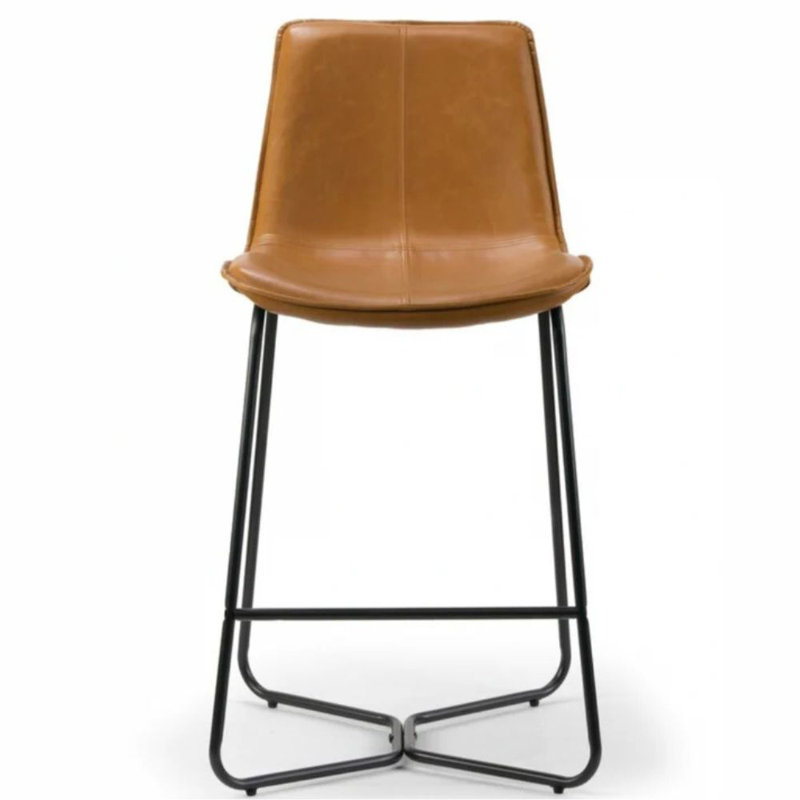 Tabouret de comptoir 26 po Aletha, Tabouret de bar, Brun clair
