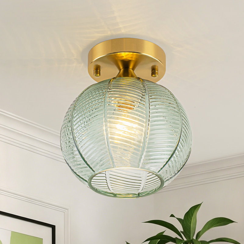 Plafonnier encastré en verre 1 lumière