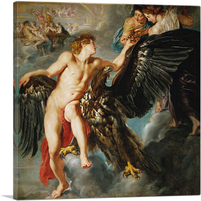 «The Abduction of Ganymede 1612» par Peter Paul Rubens, reproduction d'art sur toile tendue, H 26 po x l 26 po x P 1,5 po