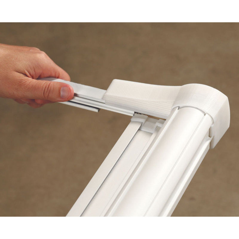 White Aluminum Full-View Retractable Double Screen Door 72" x 80"