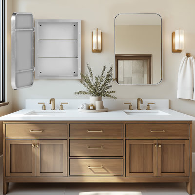 16'' W 24'' H Framed Medicine Cabinet