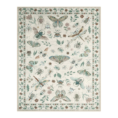  Insect Print Washable Rugs for Living Room Ultra-Thin Non-Slip Modern Bedroom Large Carpet
