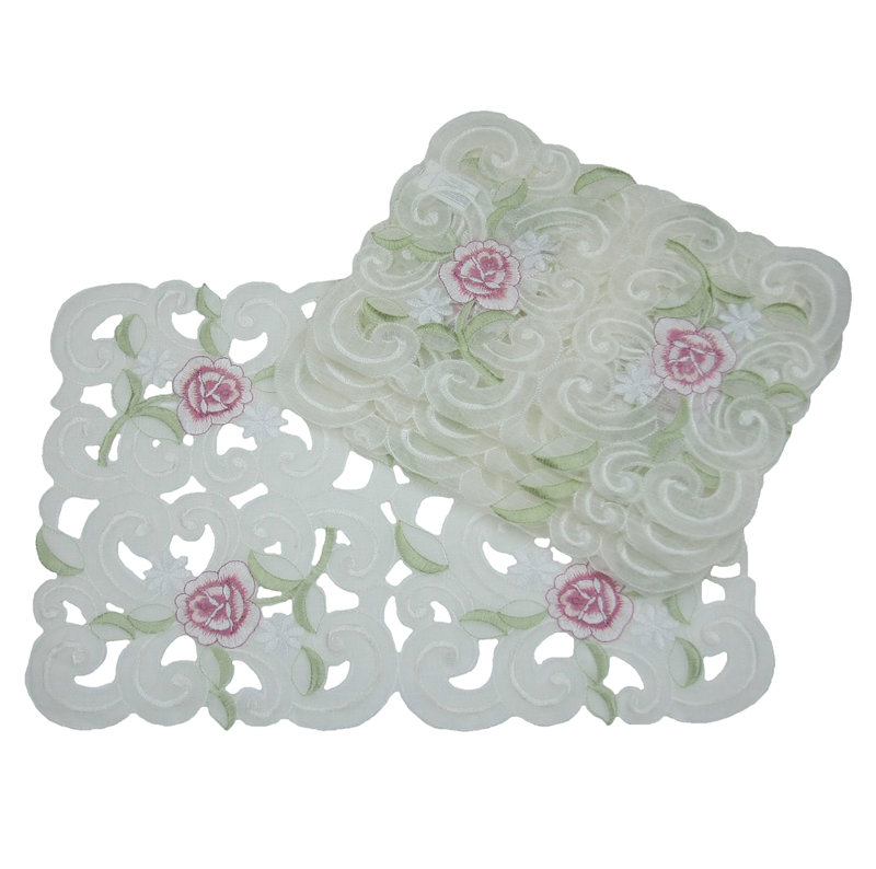 Weccacoe Polyester Embroidered Rectangle Placemat