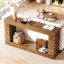 Console 70,87 po en bois brun étroit avec rangement