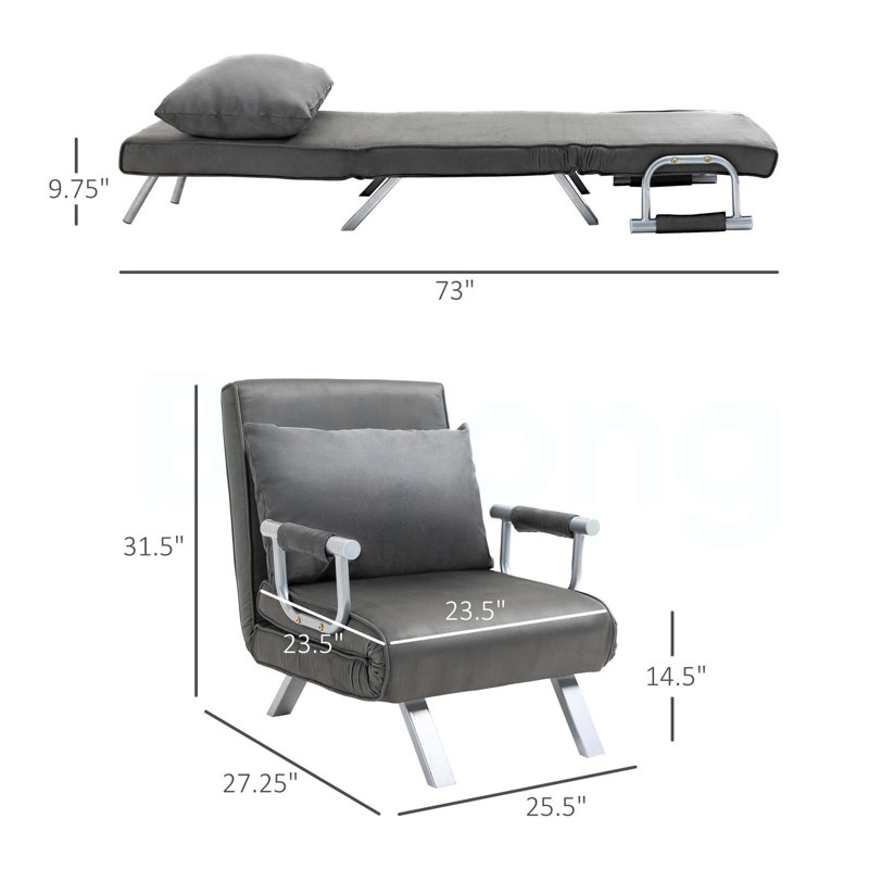 Canapé-lit pliant convertible pour une personne et une chaise longue pour des espaces de vie compacts et polyvalents, idéal pour le confort et l'efficacité de l'espace.