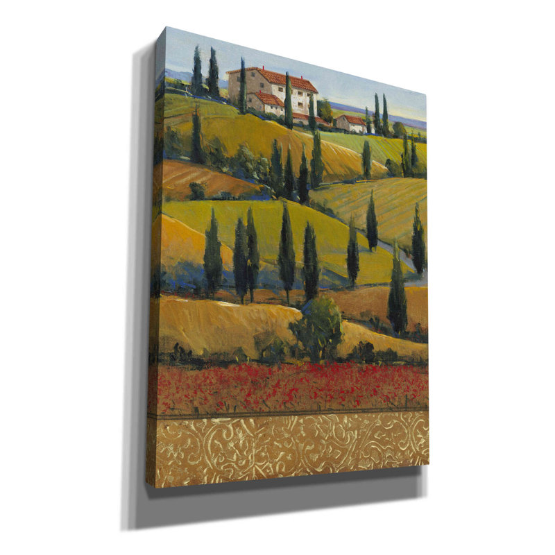 «Hilltop Villa II» par Tim O'toole, art mural sur toile, H 54 po x l 40 po x P 1,5 po