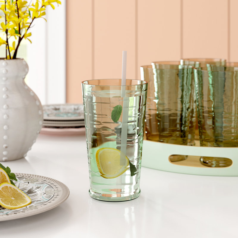 Dimy 23 oz. Acrylic Drinking Glass Set, Recycled Green