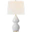 Thomas O'Brien Noppon 30" Table Lamp in Veiled White with Linen Shade