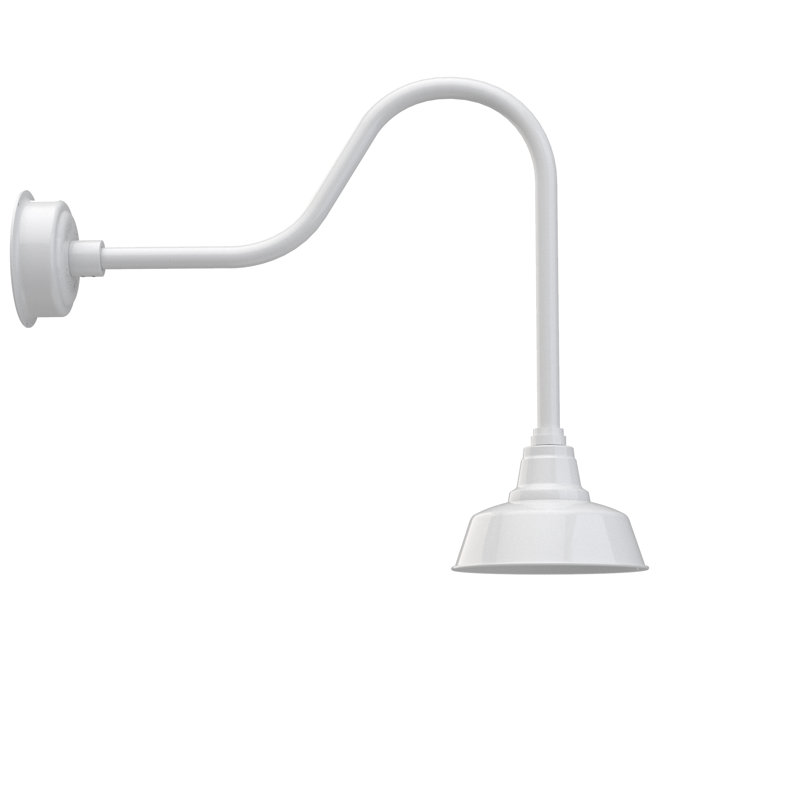 Luminaire de grange d'extérieur Vandervliet, Blanc, H 25,62 po x l 10 po x P 30 po