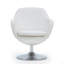 Fauteuil pivotant rembourré en cuir blanc Caisson-21419357
