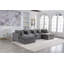 Canapé modulaire de 129,8 po de largeur avec canapé large et 2 repose-pieds pour un confort et une flexibilité de salon ultimes-215422808