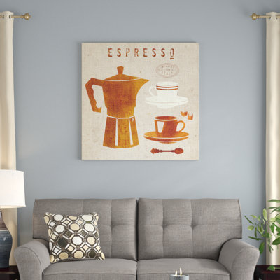 Reproduction d’art graphique sur toile, "espresso on linen" par studio moun