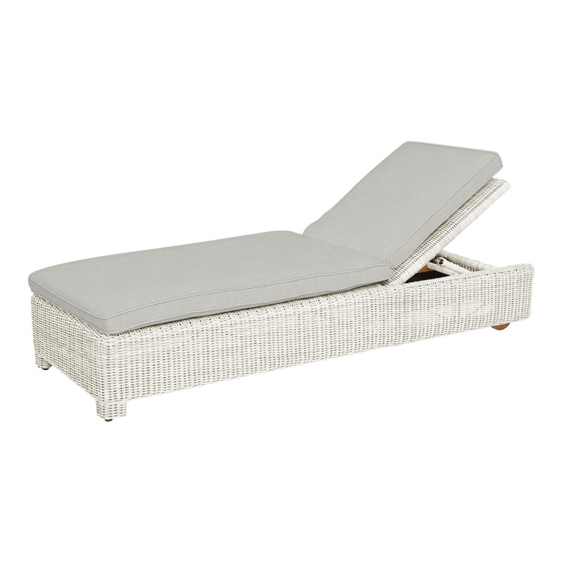 Sag Harbor Outdoor Chaise Lounge, Sailcloth Seagull, Sag Harbor Classic White