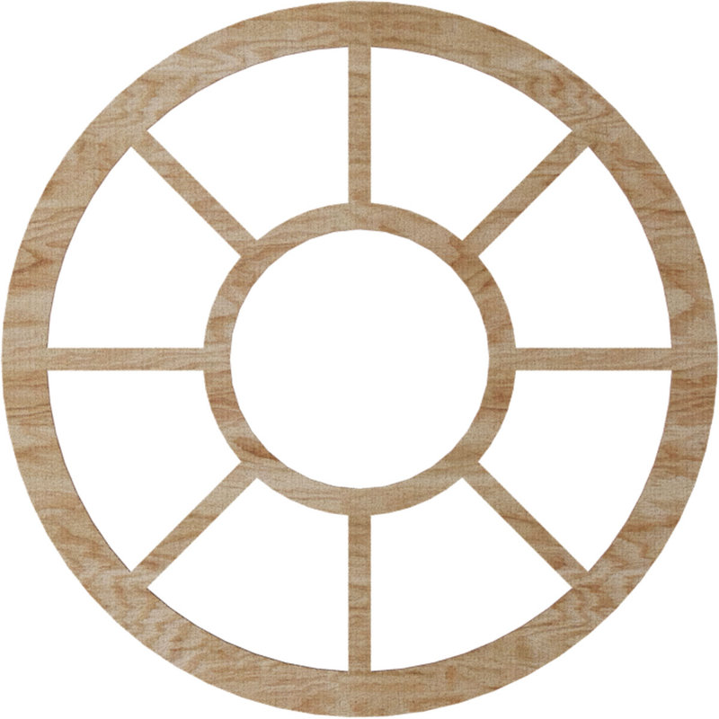 Médaillon de plafond Grace, Chêne rouge, H 32 po x l 32 po x P 0,38 po