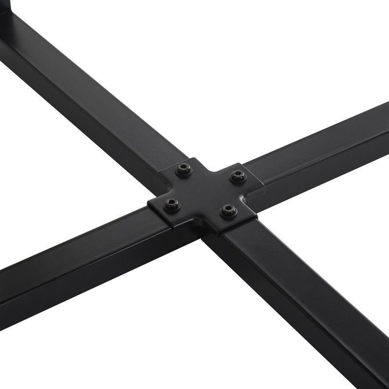 Dining Table with Steel Base, Grey+Walunt
