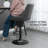 Swivel Upholstered Adjustable Height Counter Stool with Metal Frame