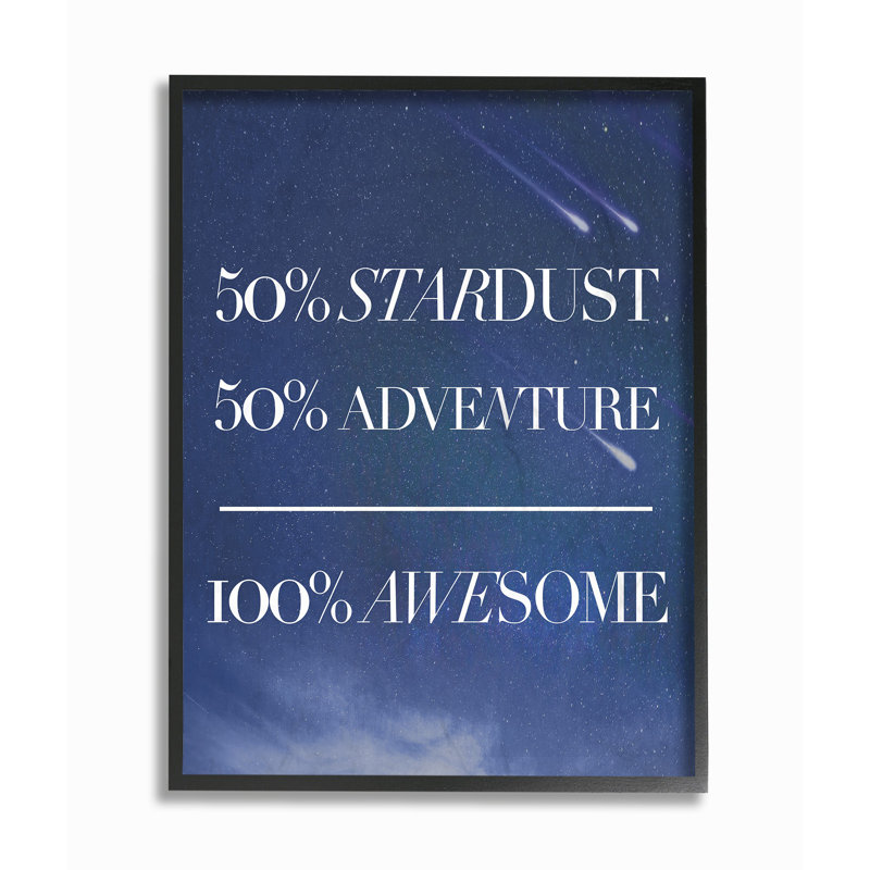 Davy Blue Atmosphere Stardust Adventure Awesome Space Canvas Art, 14" H x 11" W x 1.5" D, Midnight Black Framed Giclee