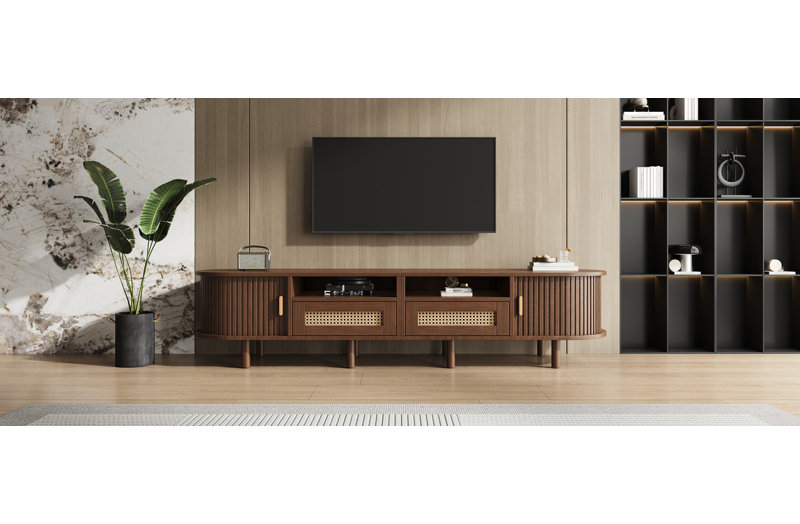 Unfinished TV Stand for TVs up to 70", Walnut