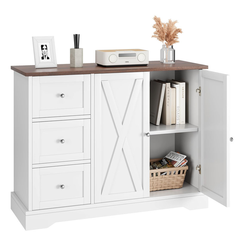 Armoire de cuisine de ferme avec 3 tiroirs et 2 portes