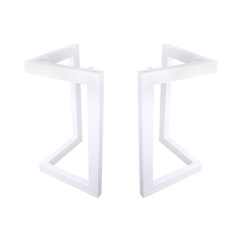 2 pieds de table de salle à manger X 28 po Alexanndra, pieds de table en acier en L, pieds de table de bureau, pieds de bureau d'ordinateur, pieds de table de cuisine industrielle, blanc