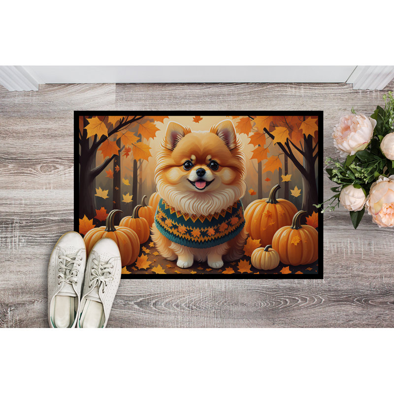 Tapis d'intérieur ou d'extérieur Pomeranian Fall, L 24 po x L 36 po
