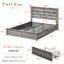 Rustic Storage Bed Frame with LED Lighting and Noise-Free Metal Support-862704634