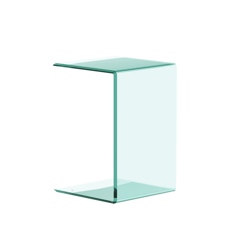 Idalynn Glass Top End Table, 22.84" H x 15.36" L x 15.36" W