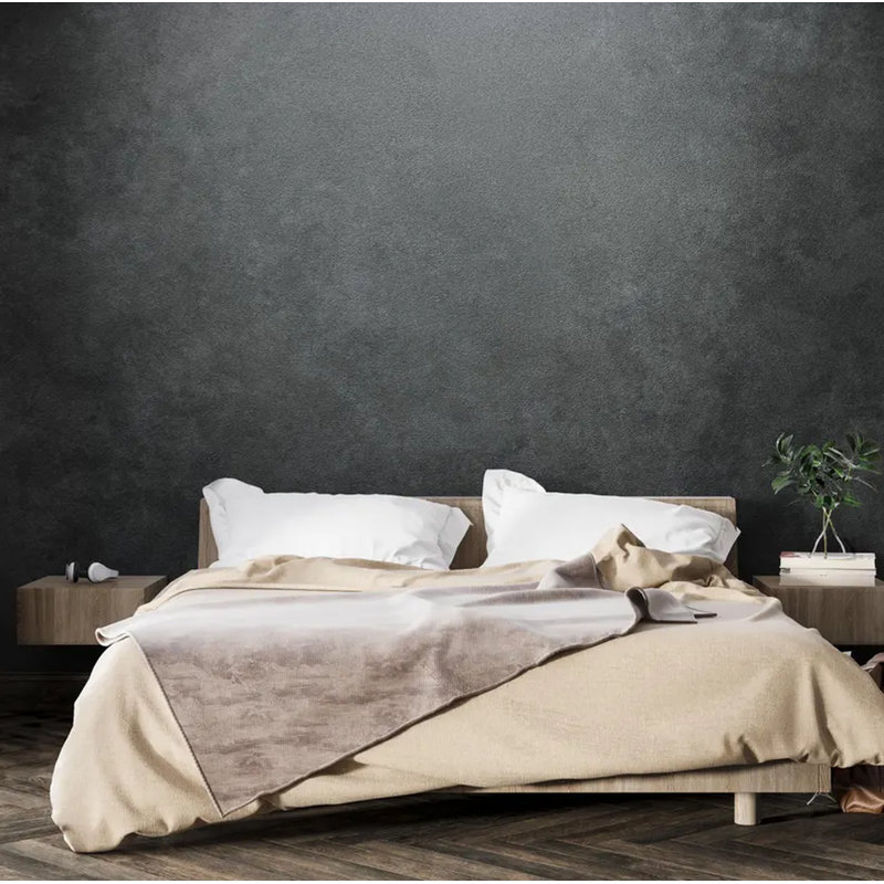 Murale texturée béton anthracite foncé, L 108 po x l 96 po