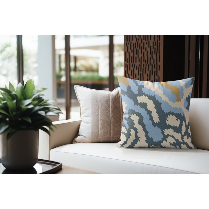 Coussin intérieur en faux suède Misio, Marée de midi, 16 po x 16 po