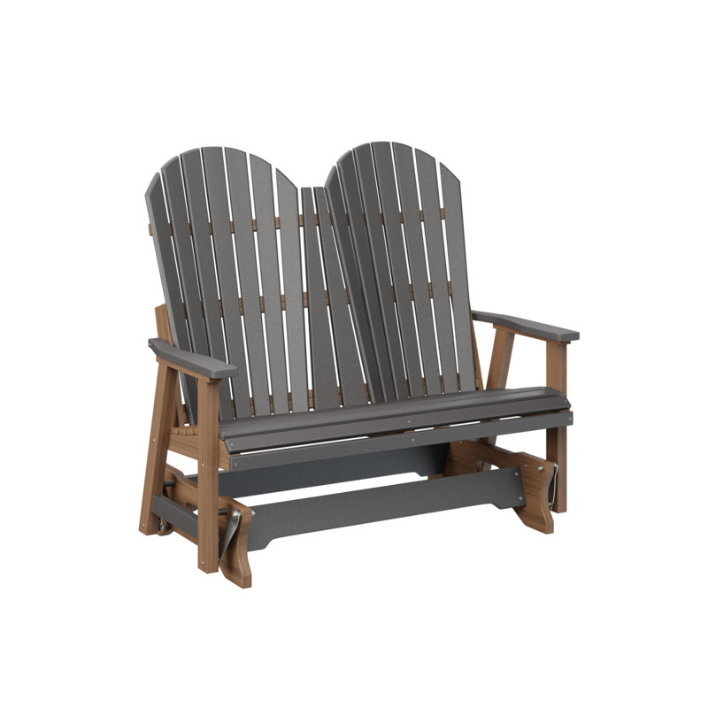 Comfo Back Outdoor Glider, Smoke Gray Top/Antique Mahogany Base