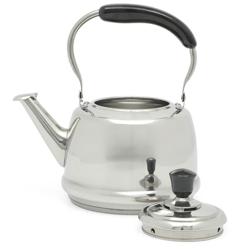 Martha Stewart Kingstree Large 2 Qt Heavy Gauge Stainless Steel Whistling Tea Kettle, Stainless Steel