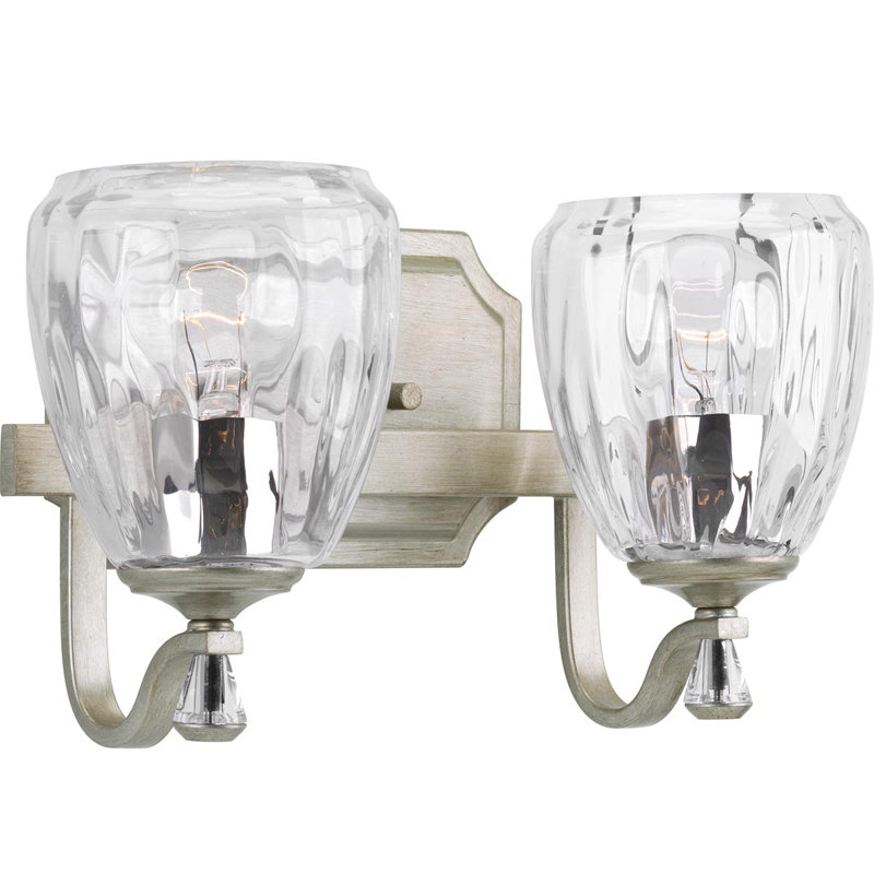 Éclairage pour meuble-lavabo à intensité variable à 2 lumières, Crête argent