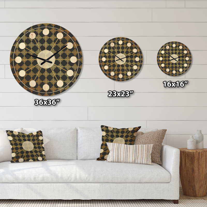 Horloge murale de luxe à géométrie métallique I, Moyen