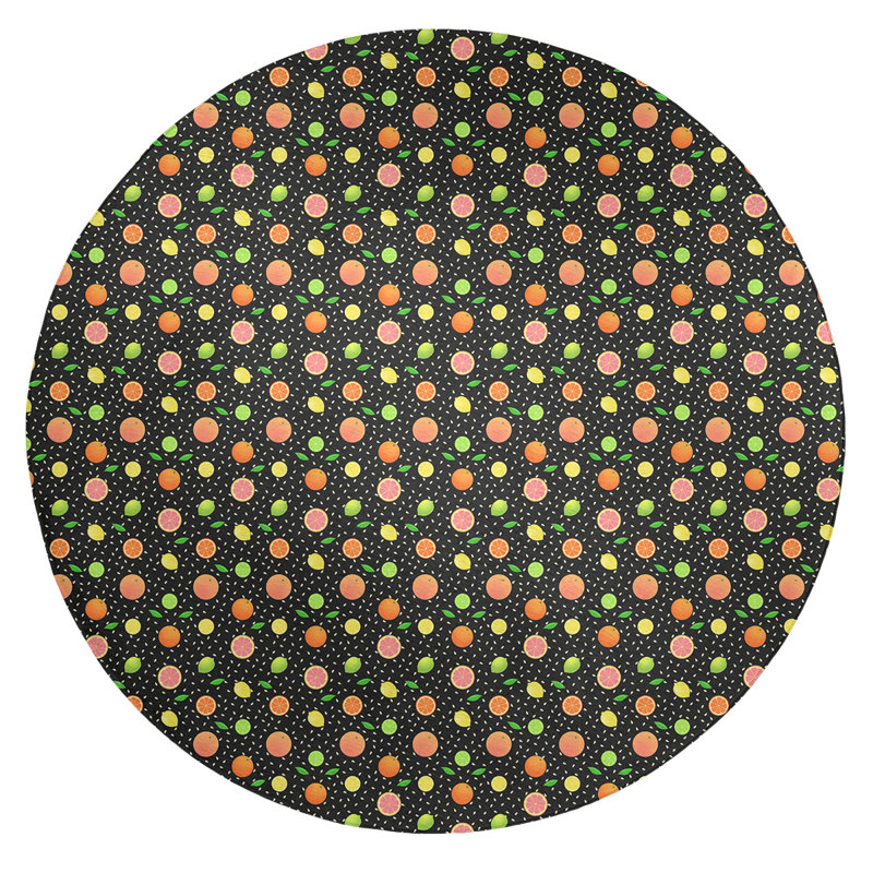 Tapis noir agrumes, Rond 5 pi