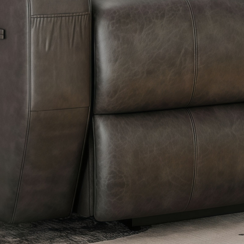 Fauteuil inclinable électrique de massage en cuir véritable, noir, conçu pour les personnes âgées