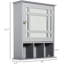 Armoire de rangement murale grise pour salle de bain - avec miroir, attrait moderne pour différentes pièces Toilettage supplémentaire - grande et 3 tablettes inférieures
