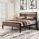 Metal Frame Platform Bed with Wood Headboard