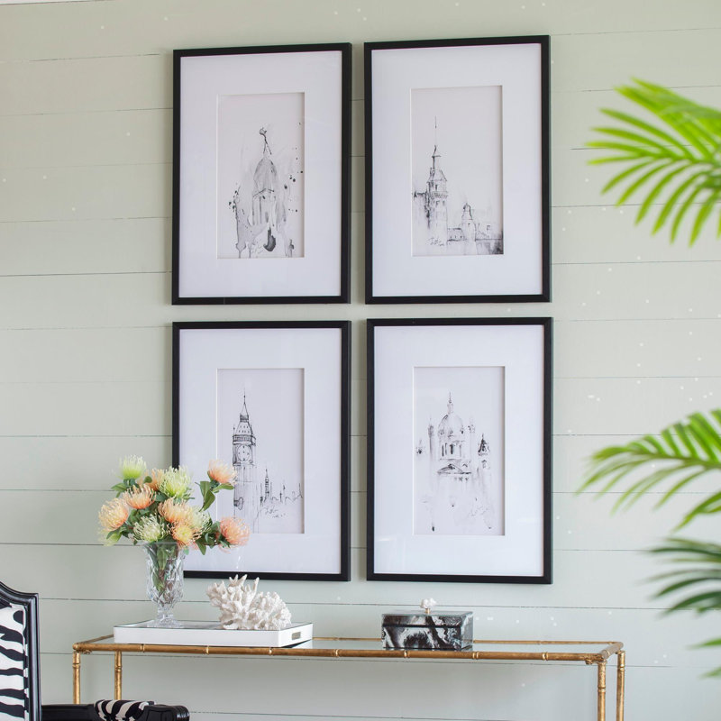 Set of 4 Architecture Wall Art Prints