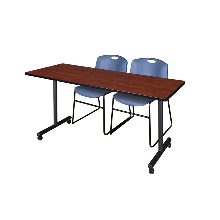 Kobe Mobile T-Base Training Table, 2 Zeng Stack Chairs