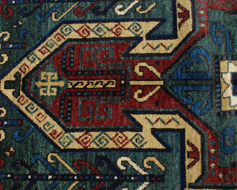 Sevan Wool Southwestern Area Rug in Beige/Green