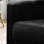 Black Velvet Armchair, 27.5", Square Arms, Full Foam Seat Cushion Comfy Feel 16.14" Height, Back