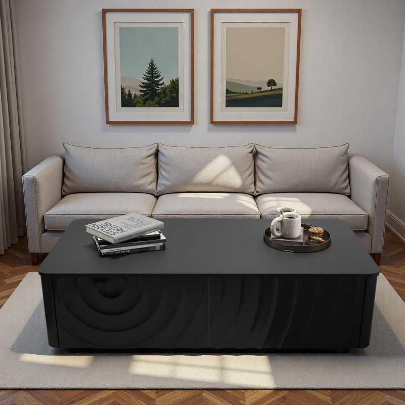 Table basse 2 tiroirs Modern, Noir