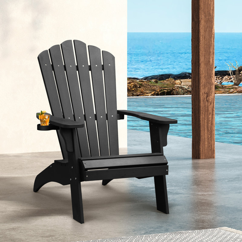 Chaise Adirondack en polystyrène, Noir
