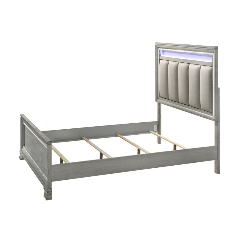 Ensemble de chambre à coucher tapissier à panneau Iy Grey, Très grand