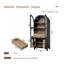 Armoire de rangement arquée 71 "à deux tons avec portes et tiroir en verre - Huche noire et brune pour salle à manger